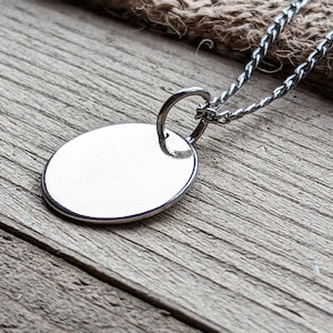 Custom Medallion Necklace, Personalized 20mm Silver Pendant Necklace, Engraved Pendant, Coin Necklace, Pendant Necklace, Pendant Medallion