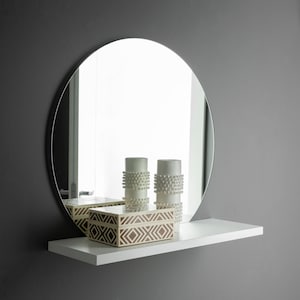 ARHome, Runder Spiegel mit Ablage, 60 x 60, Made in Italy Bild 2