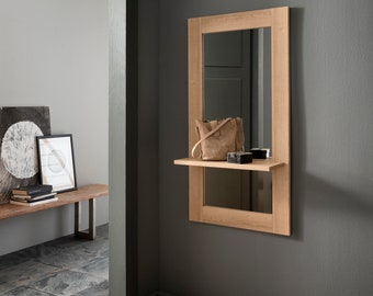 ARHome Entrace furniture, 166 x 66, Wall Mirror with Shelf, Made in Italy