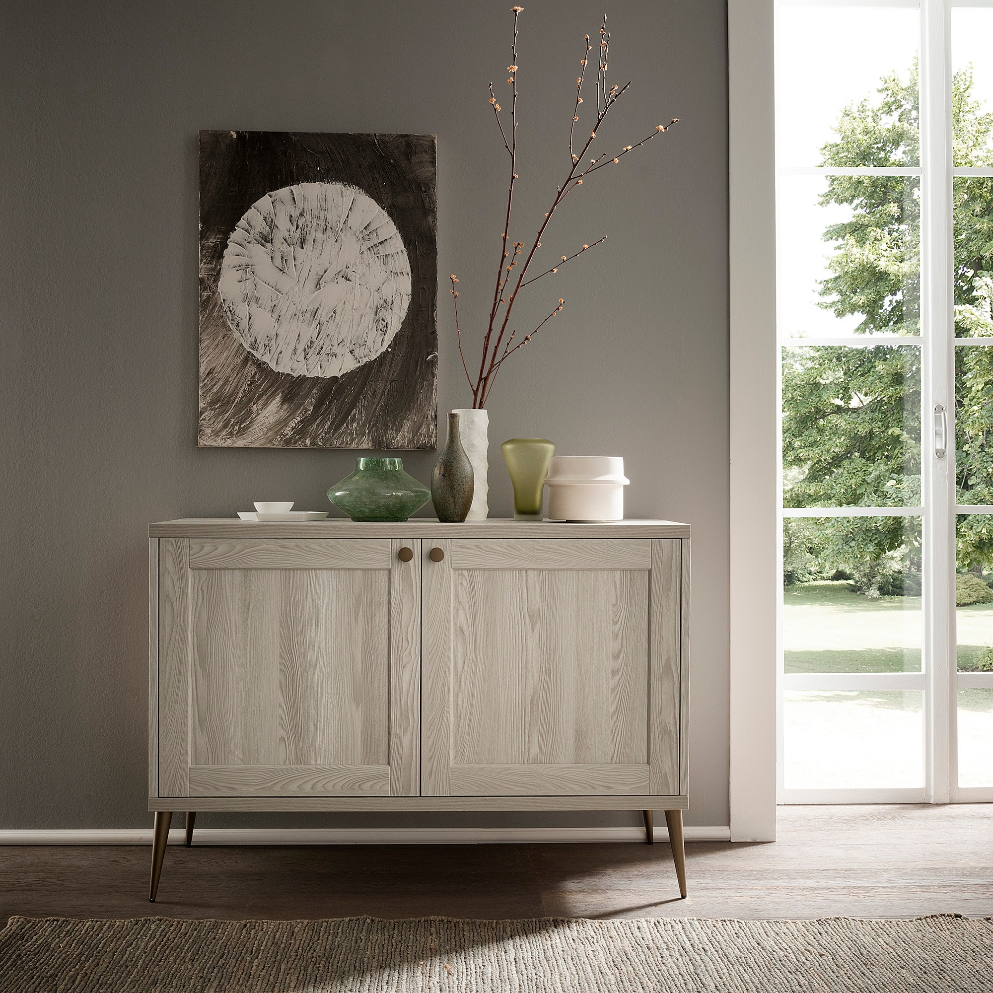 Arhome Sideboard, 120 X 45 X 84, Sideboard 2 Doors, Made in Italy