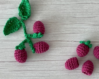 Raspberry Crochet Pattern | 3 Ways: Cluster & Drupelets