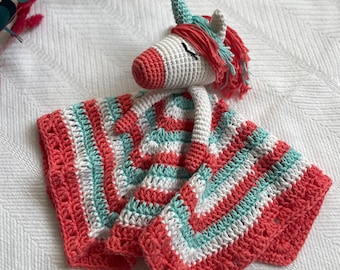 Unicorn Lovey Security Blanket Crochet Pattern