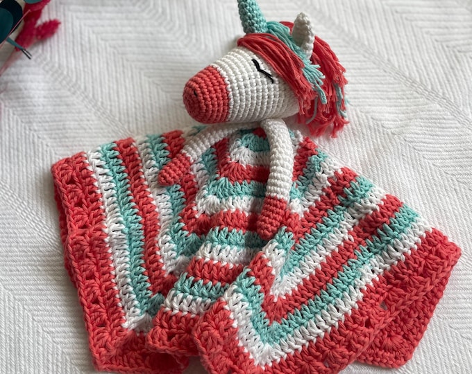 Unicorn Lovey Security Blanket Crochet Pattern