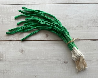 HÄKELANLEITUNG Grüne Zwiebel | Umweltfreundliches nachhaltiges Amigurumi Frühlingsgemüse Spielzeug | Montessori & Waldorf Kinder Spielzeug | PDF-Datei