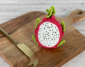 CROCHET PATTERN Dragon Fruit Pitahaya | Eco-Friendly Sustainable Amigurumi Tropical Fruit Toy | Montessori & Waldorf Kids Toys | PDF
