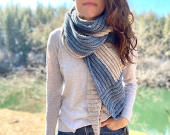 CROCHET PATTERN Scarf | Sustainable Apparel | Super Long Easy Beginner Winter Cyclone Wrap Shawl Scarf PDF