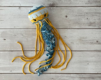 Jellyfish Crochet Pattern | Jag the Jellyfish Sea Nettle | Eco-Friendly Sustainable Amigurumi Toy | 21 inches | PDF PATTERN ONLY