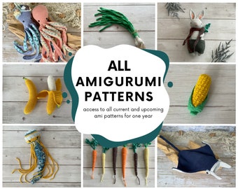 ALL AMIGURUMI CROCHET Patterns | All Access Amigurumi Crochet Bundle 35+ Patterns | Eco-Friendly Sustainable Montessori & Waldorf Toys