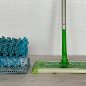 GEHAAKTE PATROON Herbruikbare Mop Cover Trio 3-in-1 wasbare katoenen swiffer stofmop-veger Milieuvriendelijk duurzaam haken Pdf afbeelding 7