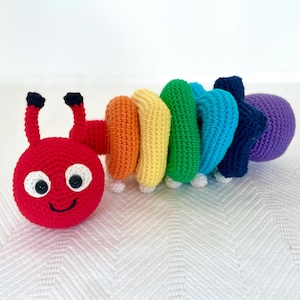 CROCHET PATTERN Stacking Toy | Cory the Caterpillar Stacking Rings + Video Tutorial | Eco-Friendly Montessori Educational Crochet Stacker