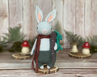 CROCHET PATTERN Rabbit | Barnaby the Rabbit with Carrot | Eco-Friendly Sustainable Amigurumi Montessori Woodland Bunny Animal Toy | PDF