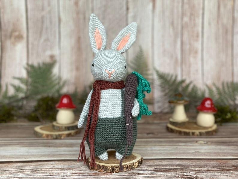 Rustic Rabbit Crochet CROCHET PATTERN Rabbit | Barnaby the Rabbit With Carrot | Eco-friendly ...