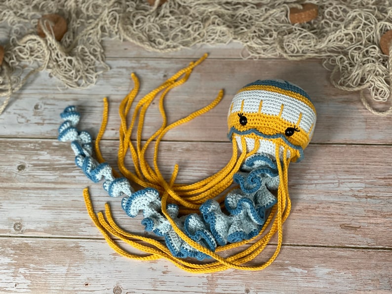 CROCHET PATTERN Jellyfish Jag the Sea Nettle Jellyfish Eco-Friendly Sustainable Amigurumi Montessori Sea Animal Toy PDF image 2