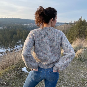 CROCHET PATTERN Pullover Sweater Mt Rainier Tweed Sweater Top Down Easy Yoke Jumper Sustainable Apparel All Sizes XS-5XL image 3