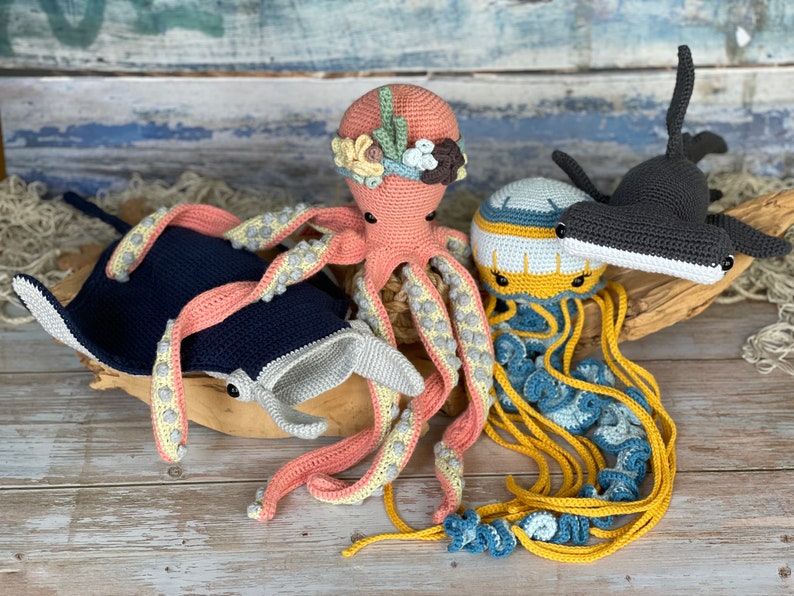 CROCHET PATTERN Jellyfish Jag the Sea Nettle Jellyfish Eco-Friendly Sustainable Amigurumi Montessori Sea Animal Toy PDF image 8