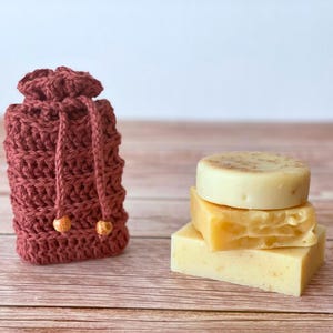 CROCHET PATTERN Soap Saver | Alpine Bath Collection Handmade Eco-Friendly Sustainable Bath Soap Bag Pouch | Easy Beginner PDF