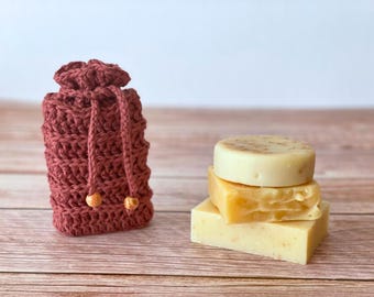 CROCHET PATTERN Soap Saver | Alpine Bath Collection Handmade Eco-Friendly Sustainable Bath Soap Bag Pouch | Easy Beginner PDF