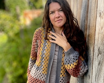 Elowen Hexagon Cardigan Crochet Pattern