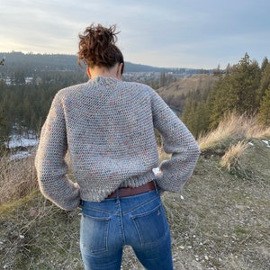 CROCHET PATTERN Pullover Sweater Mt Rainier Tweed Sweater Top Down Easy Yoke Jumper Sustainable Apparel All Sizes XS-5XL image 6