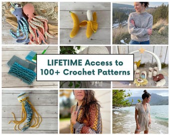 LIFETIME ALL ACCESS Pass - Crochet Pattern Bundle 80+ Patterns | Amigurumi, Sweaters, Blankets, House and Home, Christmas Crochet Patterns +