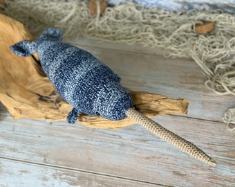 CROCHET PATTERN Narwhal | Filip the Narwhal | Eco-Friendly Sustainable Amigurumi Montessori Sea Animal Toy | PDF
