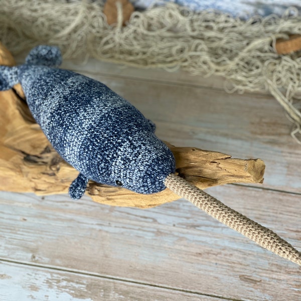 CROCHET PATTERN Narwhal | Filip the Narwhal | Eco-Friendly Sustainable Amigurumi Montessori Sea Animal Toy | PDF