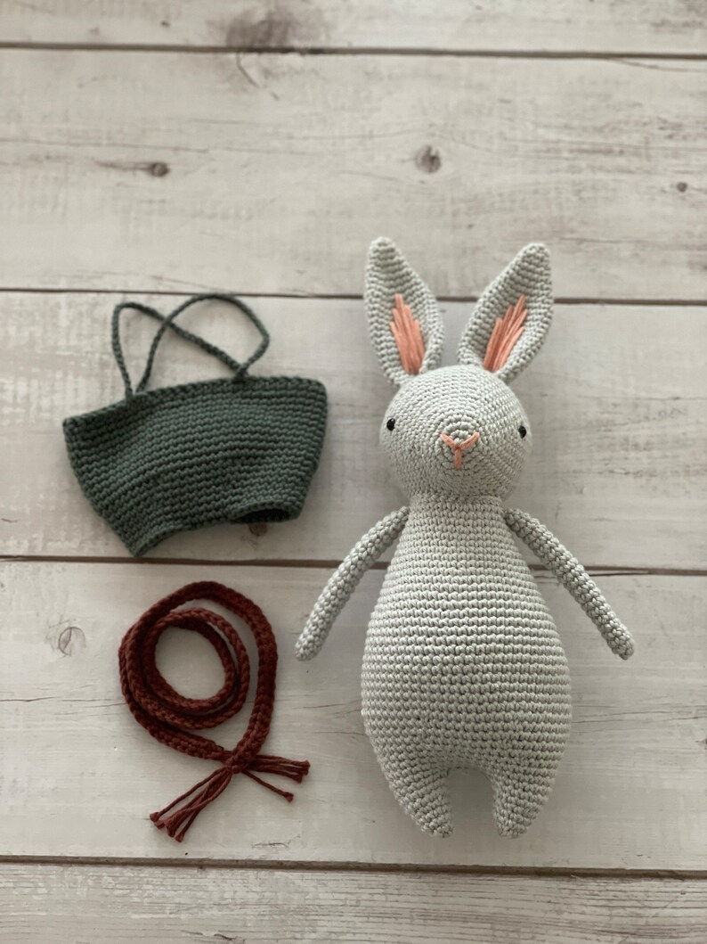 Rustic Rabbit Crochet CROCHET PATTERN Rabbit | Barnaby the Rabbit With Carrot | Eco-friendly ...