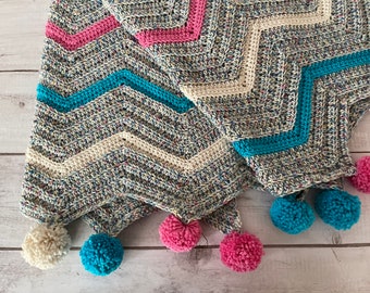 Jabble Chevron Blanket Crochet Pattern + Video Tutorial | 5 Sizes | Beginner Chevron Baby Blanket Throw PDF | Sustainable Home Decor