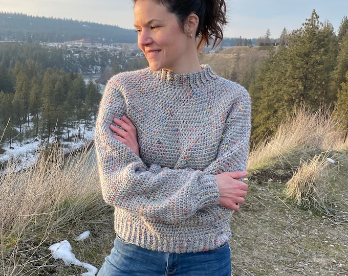 Mt Rainier Tweed Sweater Crochet Pattern