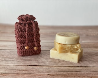 CROCHET PATTERN Soap Saver | Alpine Bath Collection Handmade Eco-Friendly Sustainable Bath Soap Bag Pouch | Easy Beginner PDF