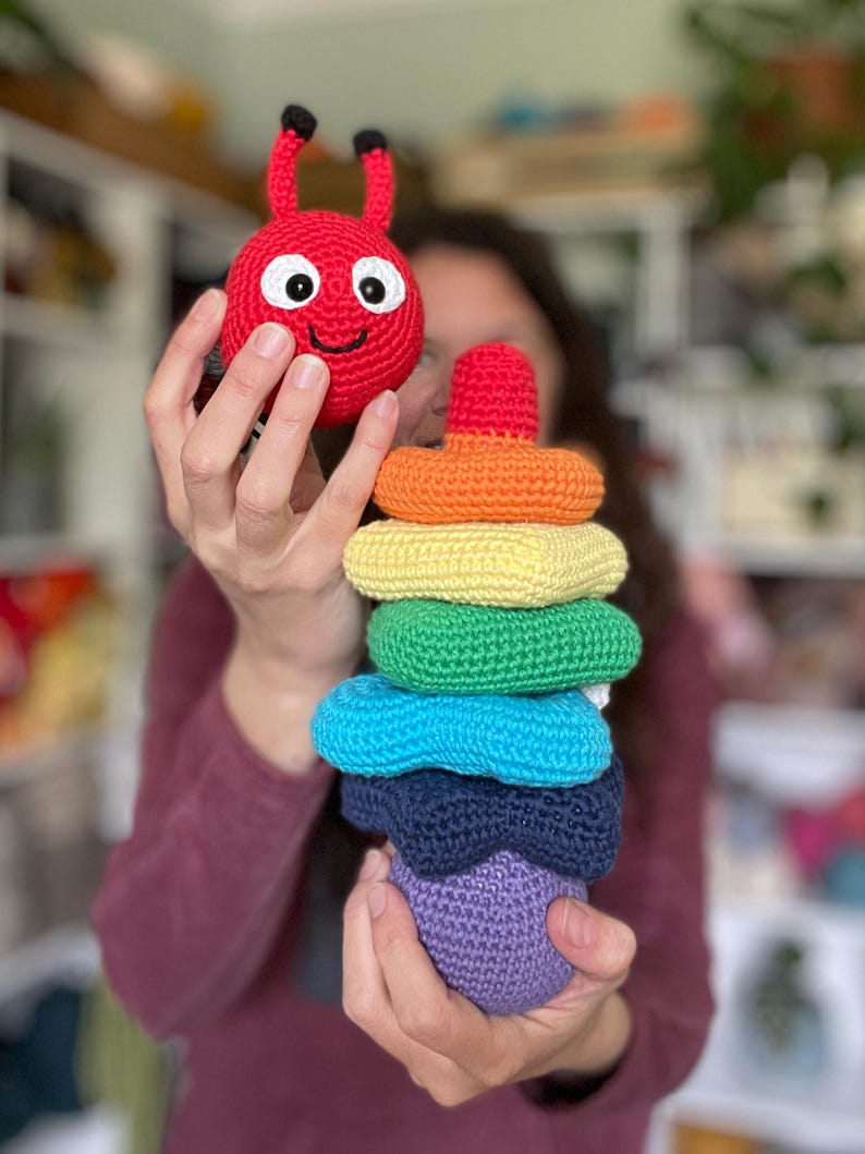 CROCHET PATTERN Stacking Toy | Cory the Caterpillar Stacking Rings ...