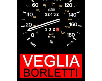 Garage Sign - Ferrari Speedometer by Veglia Borletti - Metal 3 Feet - Auto Wall Personal Mancave