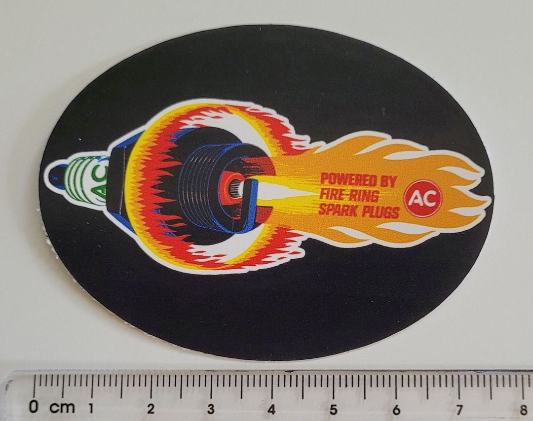Car Sticker AC Spark Plugs Set of 2 75mm Oval Graphic Etsy