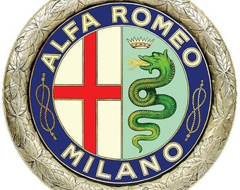 Garage Sign - Alfa Romeo Milano - Easy to Hang - Circle 15.5&quot; - Décor Wall Auto Personal Mancave