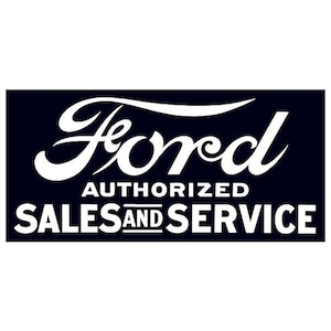 Garage Sign - Ford Authorized Sales and Service - Easy to Hang - 16.5&quot; - Décor Wall Auto Personal Mancave