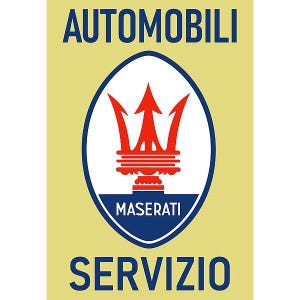 Garage Sign - Maserati Automobili Servizio - Easy to Hang - 16&quot; - Décor Wall Auto Personal Mancave