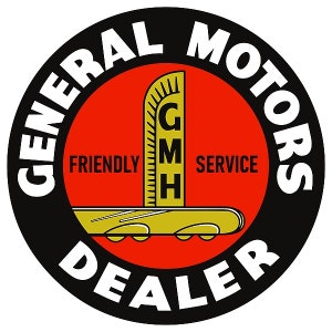 Garage Flag / Fabric Banner - General Motors Dealer (pre-Holden) - 900mm (3 Feet) Square - Personal Mancave- Easy to Hang