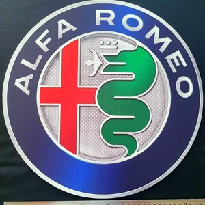 Garage Sign - Alfa Romeo Badge - Easy to Hang - Circle 15.5