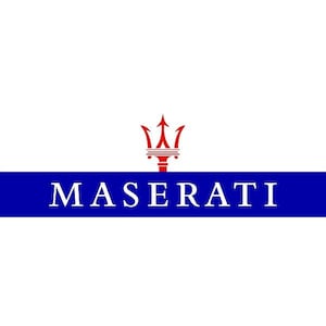 Car Sticker - Maserati Logo & Title - Set of 2 - 150mm Length - Outdoor
