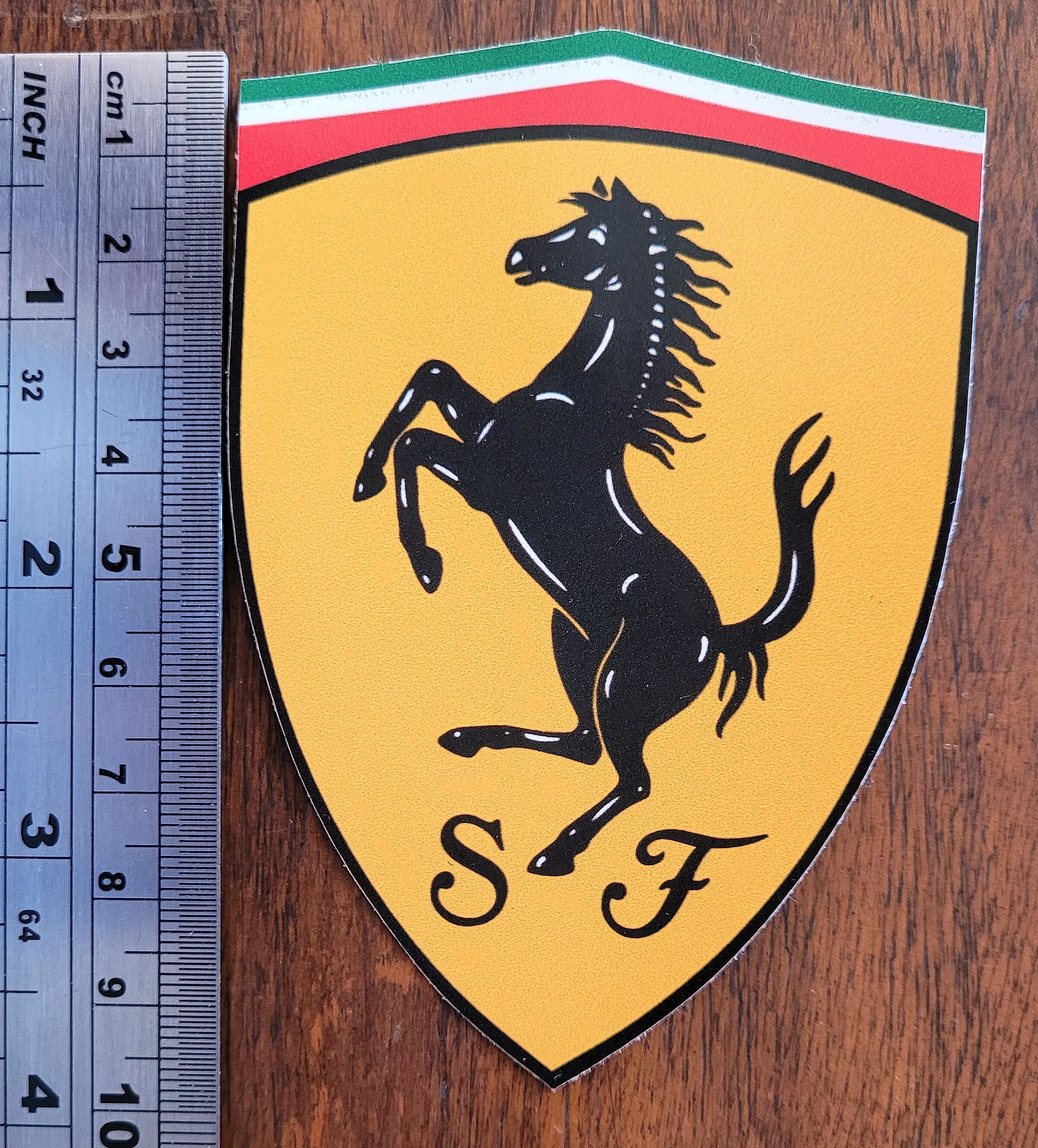 Ferrari Horse Italy Flag Color Racing Vinyl Decal – 14cm X 13cm, Car Sticker, Tt127