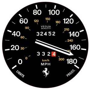 Car Sticker - Veglia Borletti Speedometer on Ferrari - Set of 2 - 150mm Circle - Outdoor