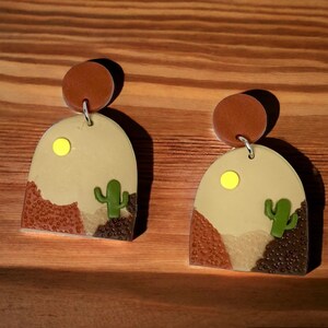 Western earrings / Handmade polymer clay earrings / Art Earrings / Nickle Free