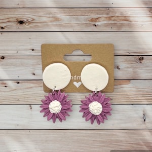 Flower earrings / Handmade polymer clay earrings / Art Earrings / Nickle Free