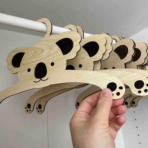 Montessori Wooden  KOALA  Hanger for   Babies  and Kids Room 5 pieces