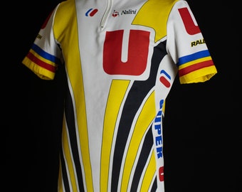 Nalini team Super U Raleigh Fiat 1989 Laurent FIGNON cycling jersey (Large)