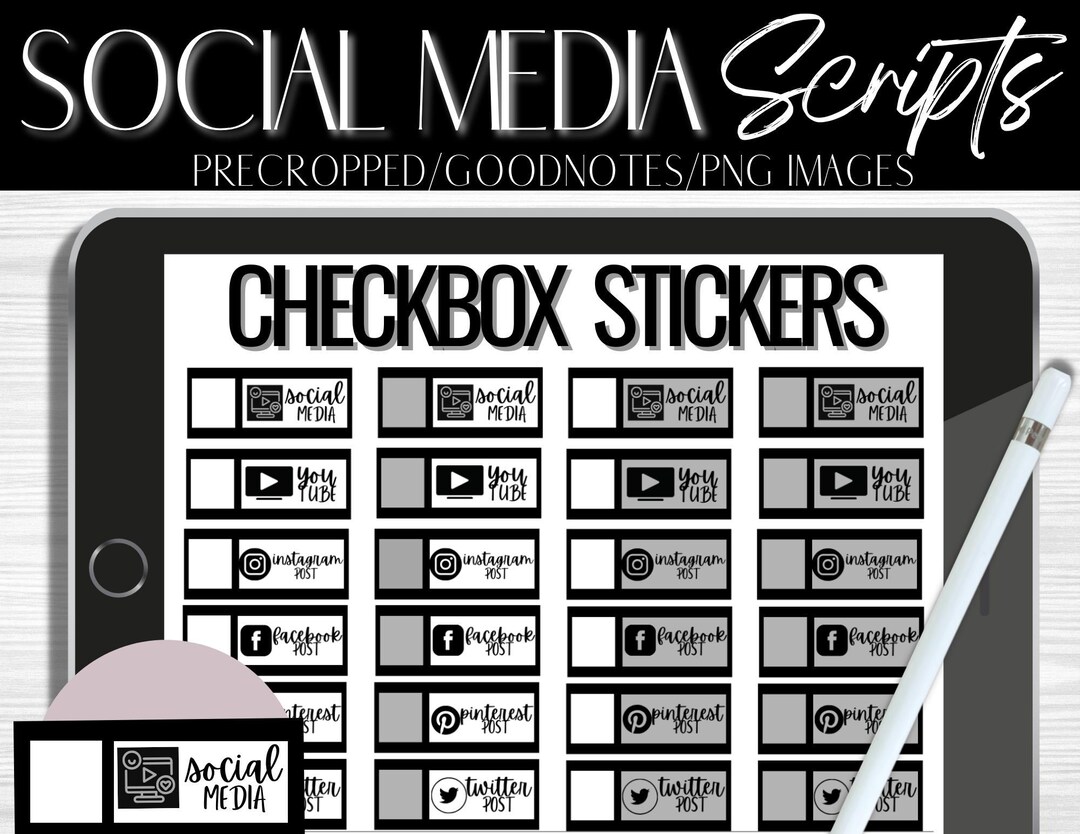 Socal Script Png SOCIAL MEDIA Digital Planner Script Icons/essential Scripts/pre-cropped ...