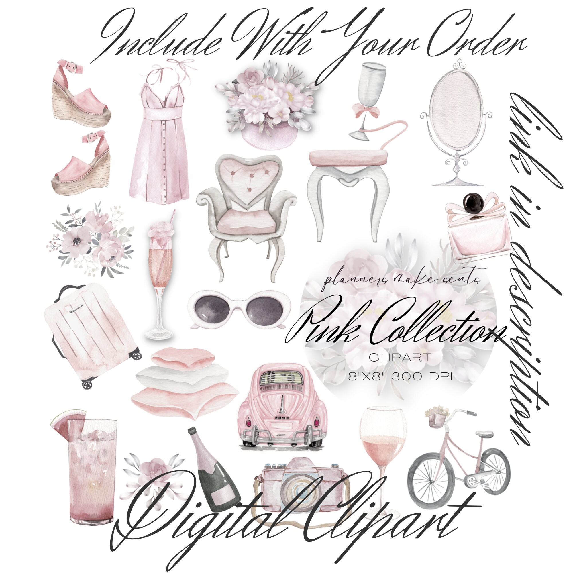 PINK PLANNER GIRL Printable Planner Stickers/happy Etsy