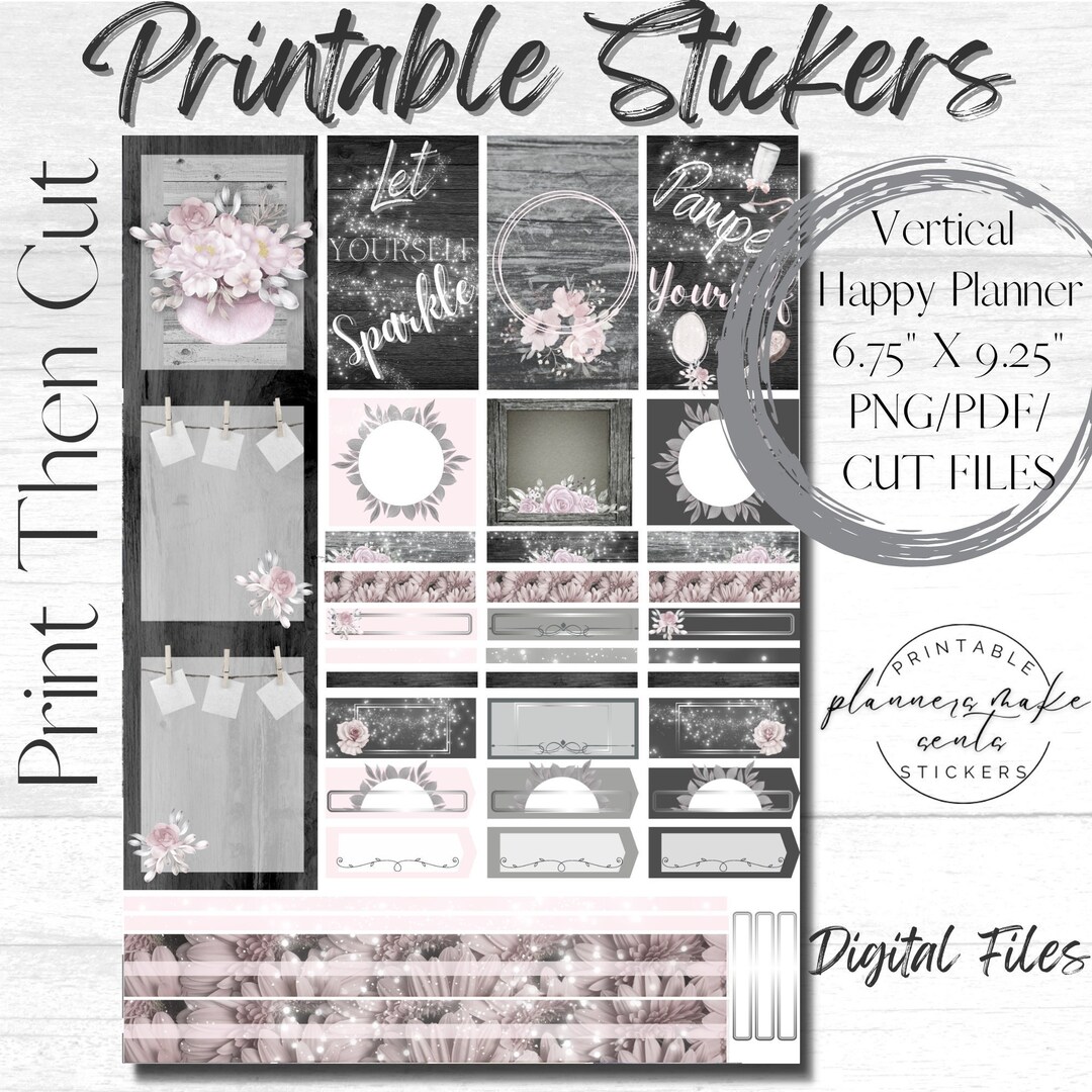 PINK PLANNER GIRL Printable Planner Stickers/happy Etsy