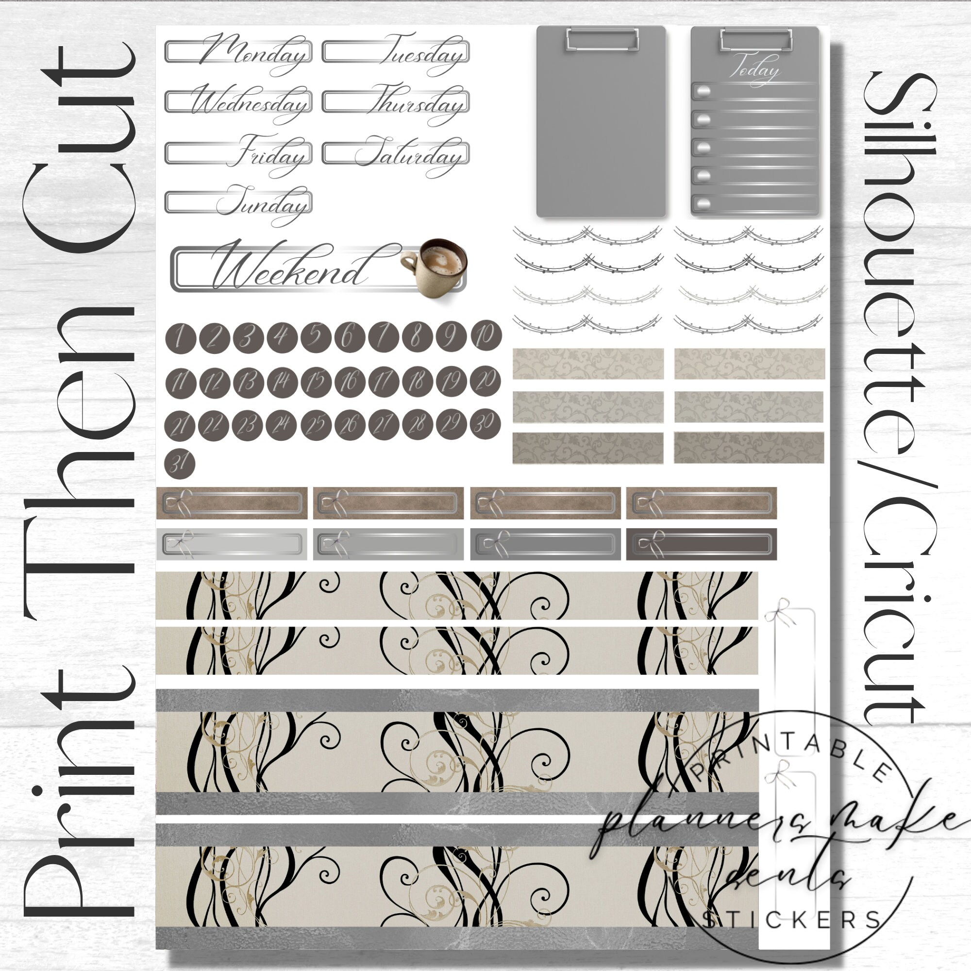 COFFEE LOVERS Printable Planner Stickers/happy Planner/coffee - Etsy