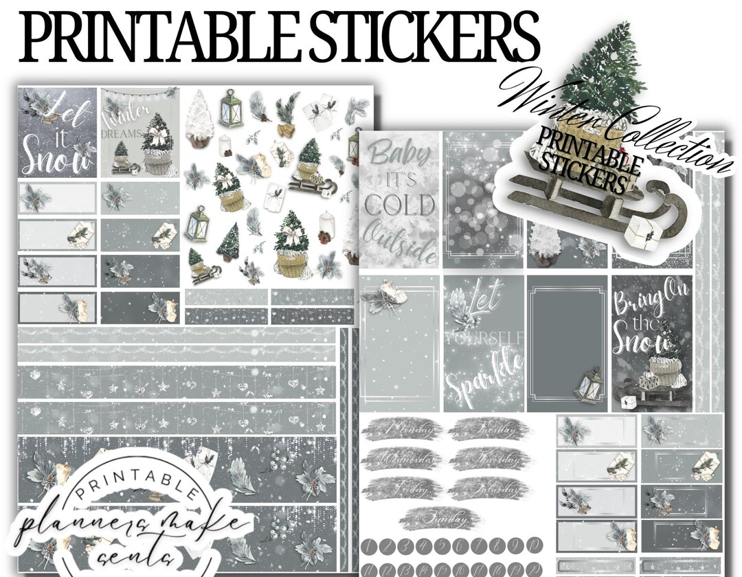 WINTER SEASON Printable Planner Stickers/happy Planner/december Weekly ...